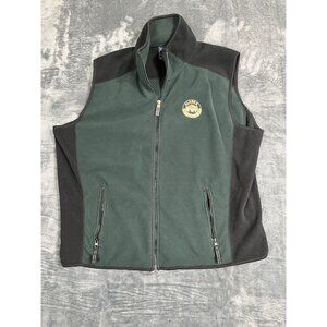 Polar Alaska Fleece Vest Mens L Green & Black Full-Zip Sleeveless Outdoor